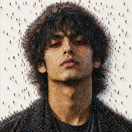 Human Mosaic Portrait Prompt