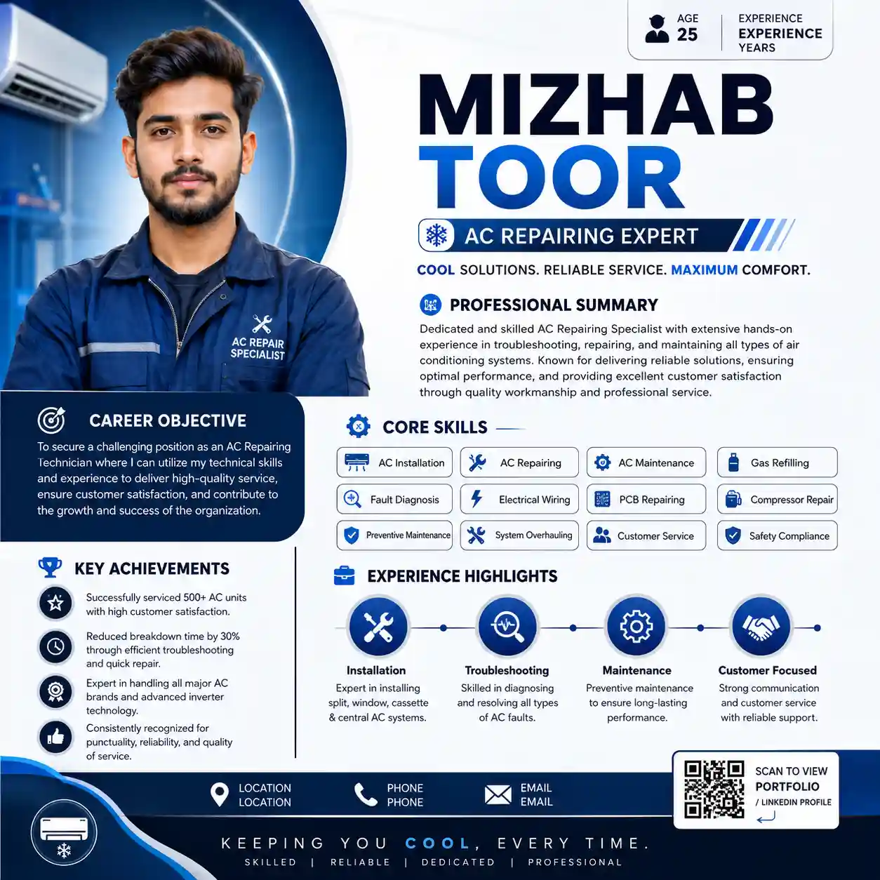 Attractive visual cv maker prompt