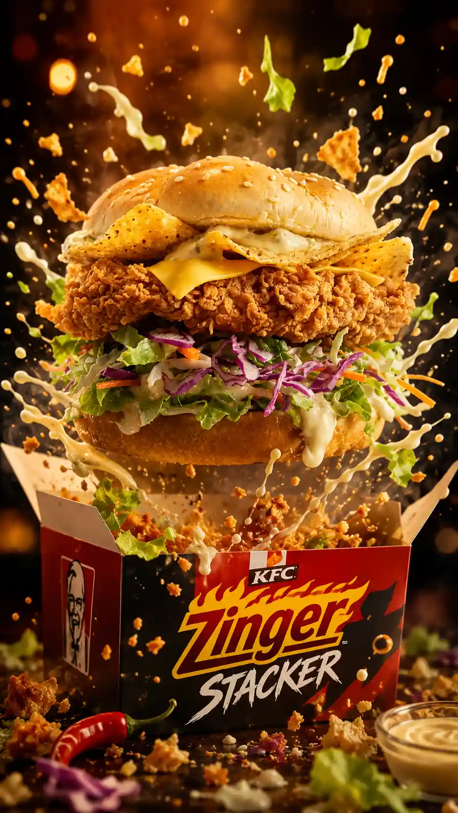 Cinematic AI Food Photography Prompt for fast food ads