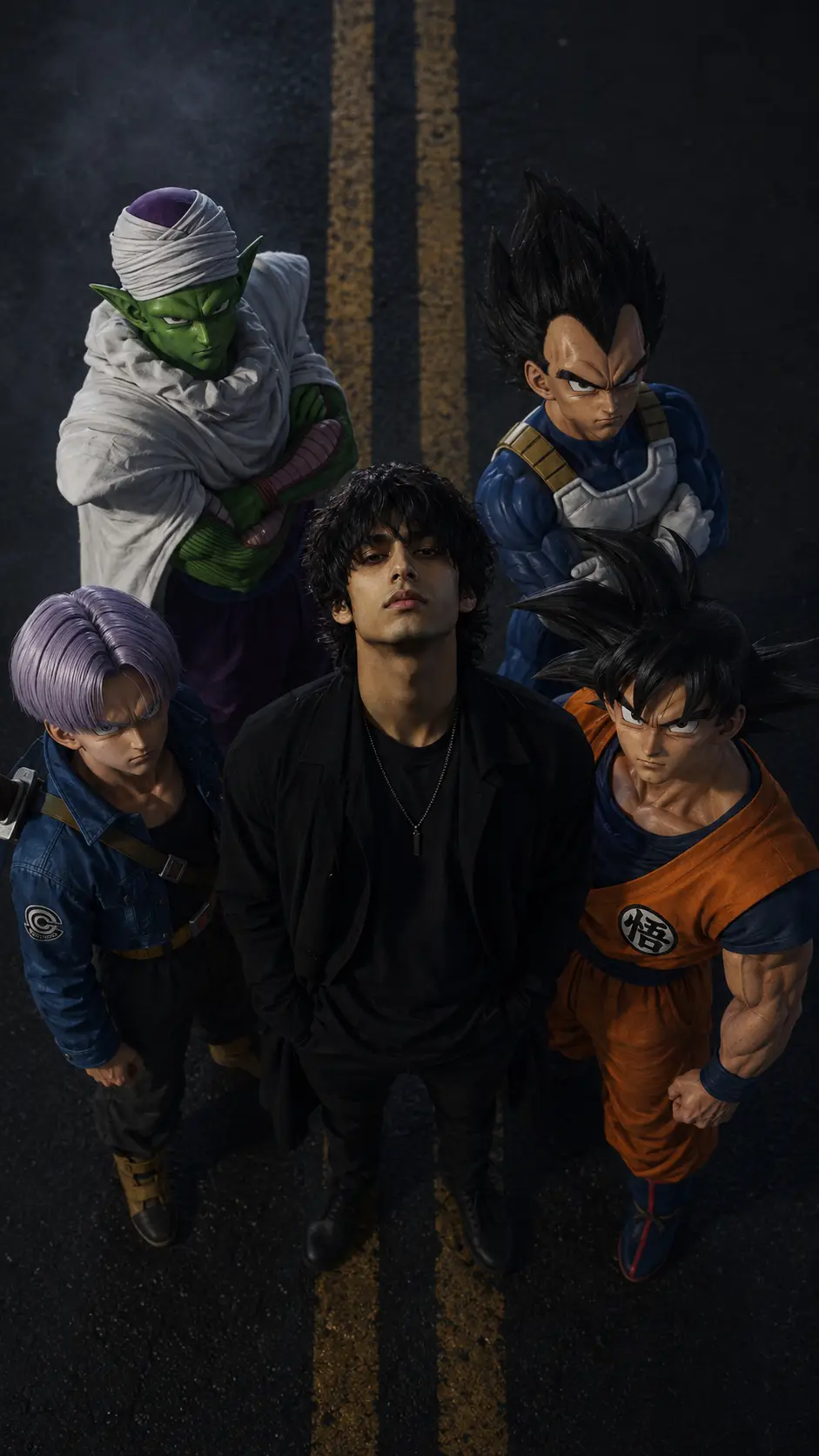 Cinematic Dragon Ball Super Group Scene Prompt
