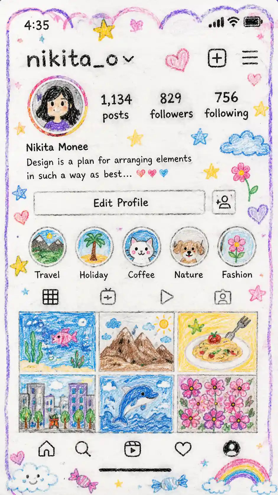 Crayon Doodle Social Profile