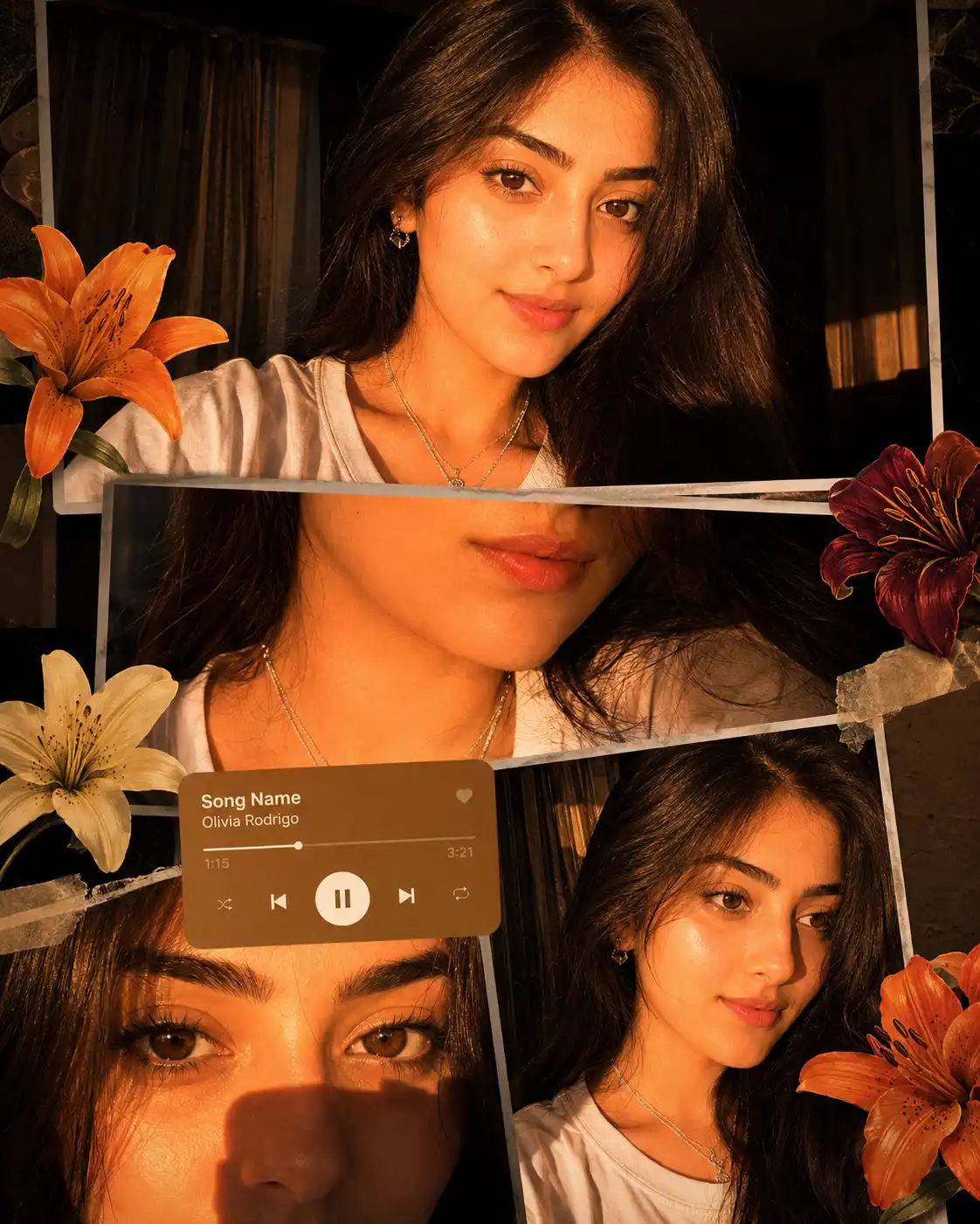 Golden Glow Cinematic Collage Prompt
