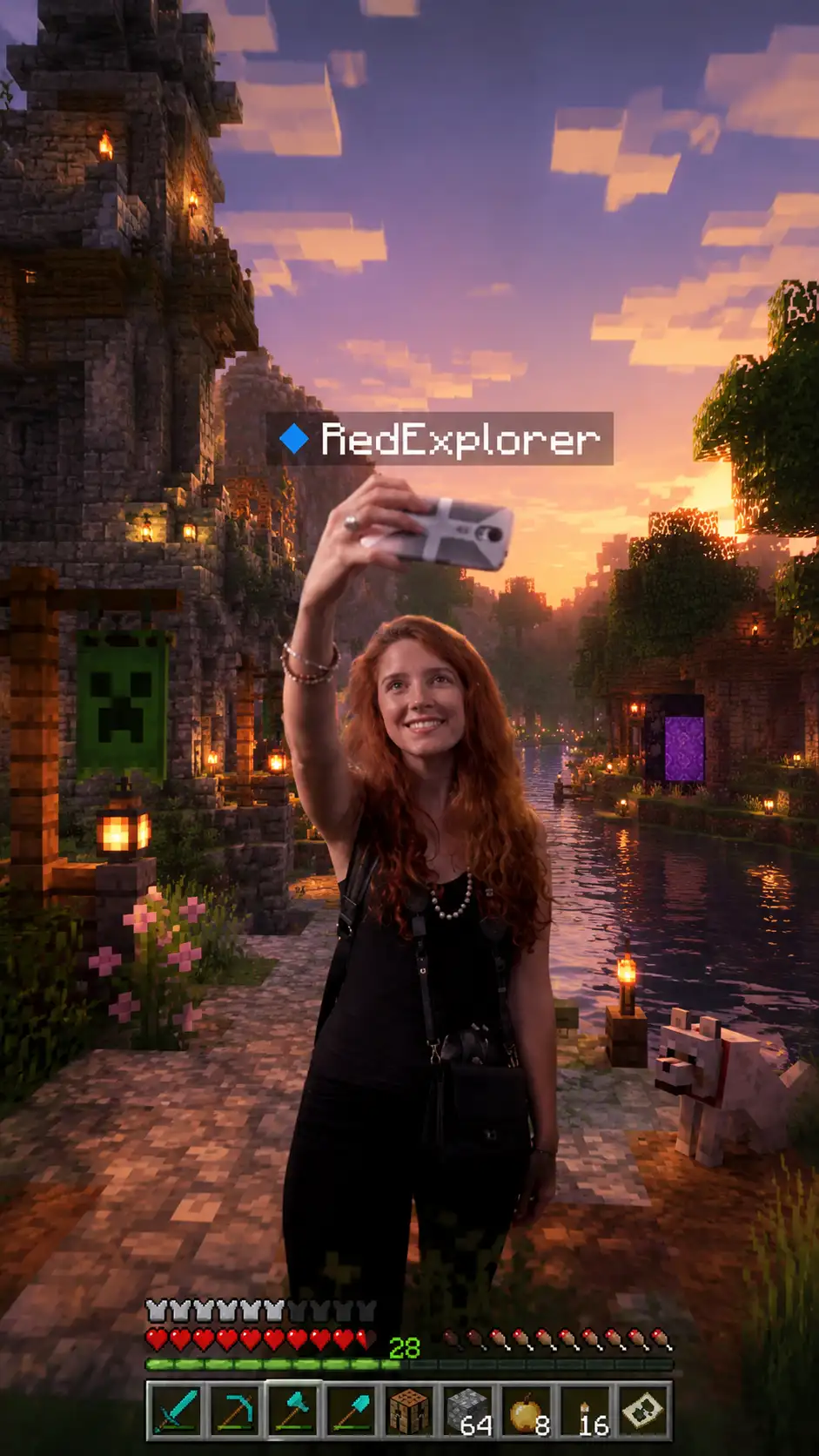 selfie to Minecraft world converter viral prompt